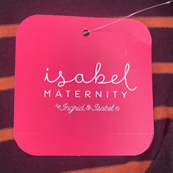 Isabel NWT Maternity Top Long Sleeve Pullover Striped Black and Orange Size XS - Picture 8 of 9